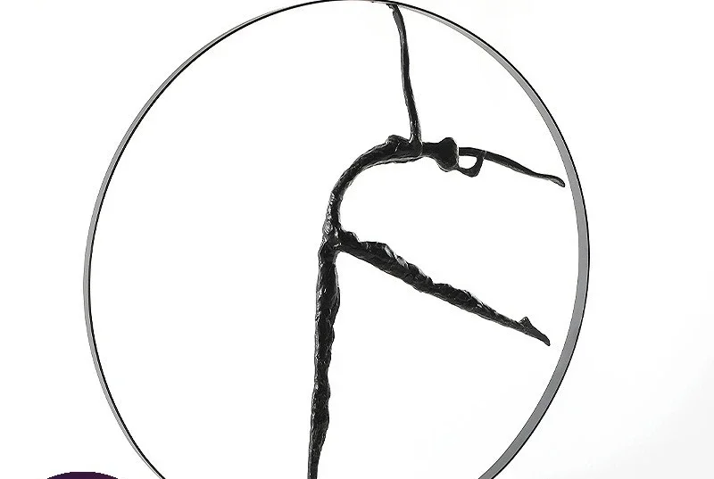 Escultura de figura de metal de entrada de casa modelo de casa de lujo ligero moderno