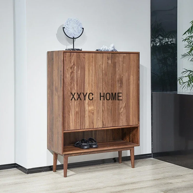 

Solid Wood Shoe Home Doorway Nordic Light Luxury Entrance Hall Shoe Storage Cabinet