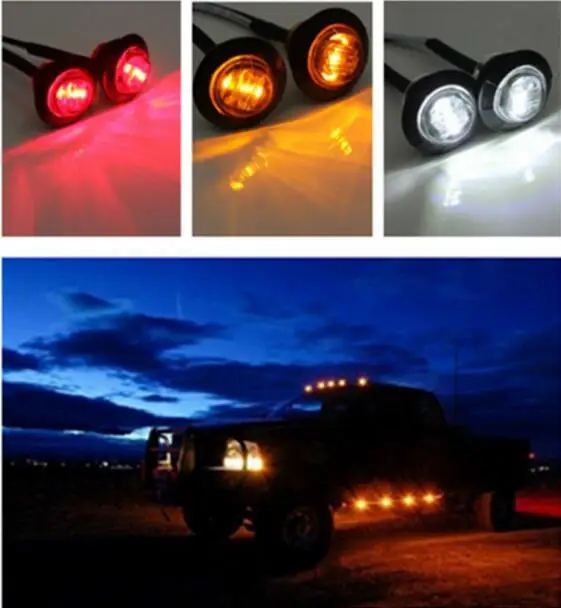 3/4 Inch LED Truck Side Light IP68 Waterproof 12V-24V Clearance Marker Lamp For Bus Heavy Truck