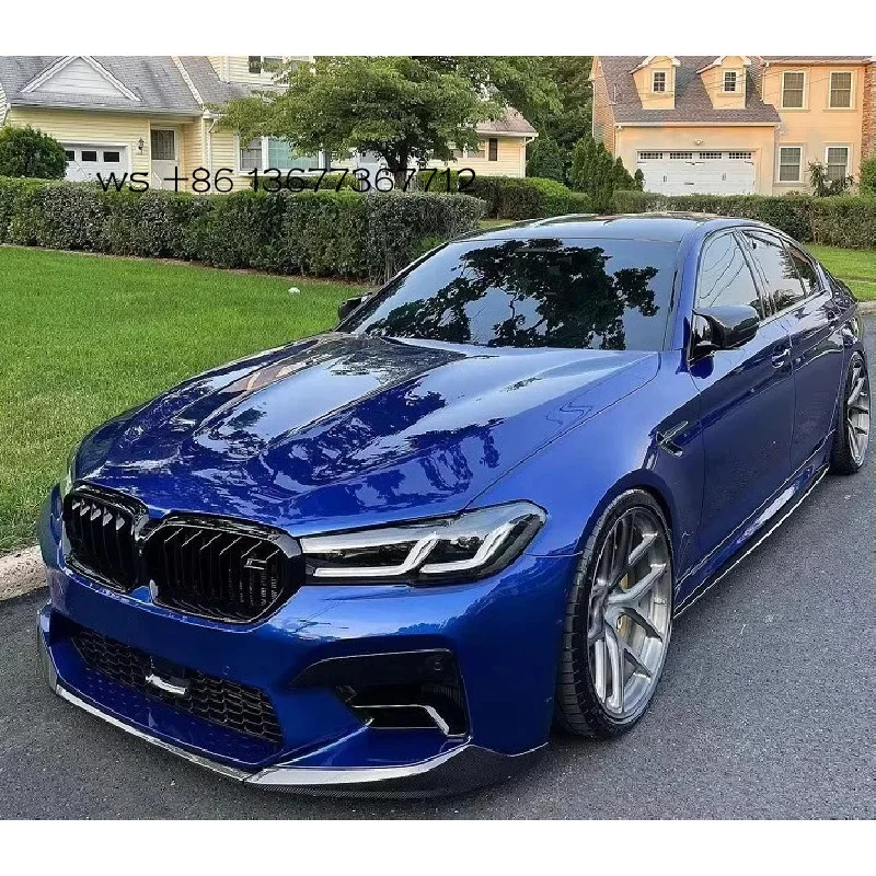 

3-Piece style carbon fiber front bumper lip F90 M5 LCI
