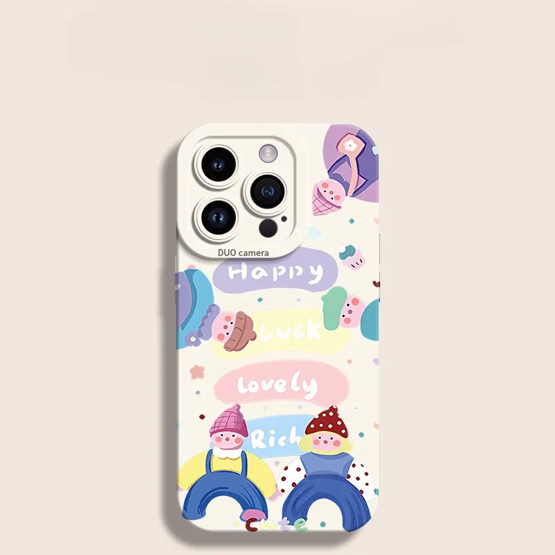 Suitable for IPhone 15 14 13 12 11 XS PRO MAX Plus Fashions New Cartoon Character/Animal Frosted Silicone Drop-proof Phone Case