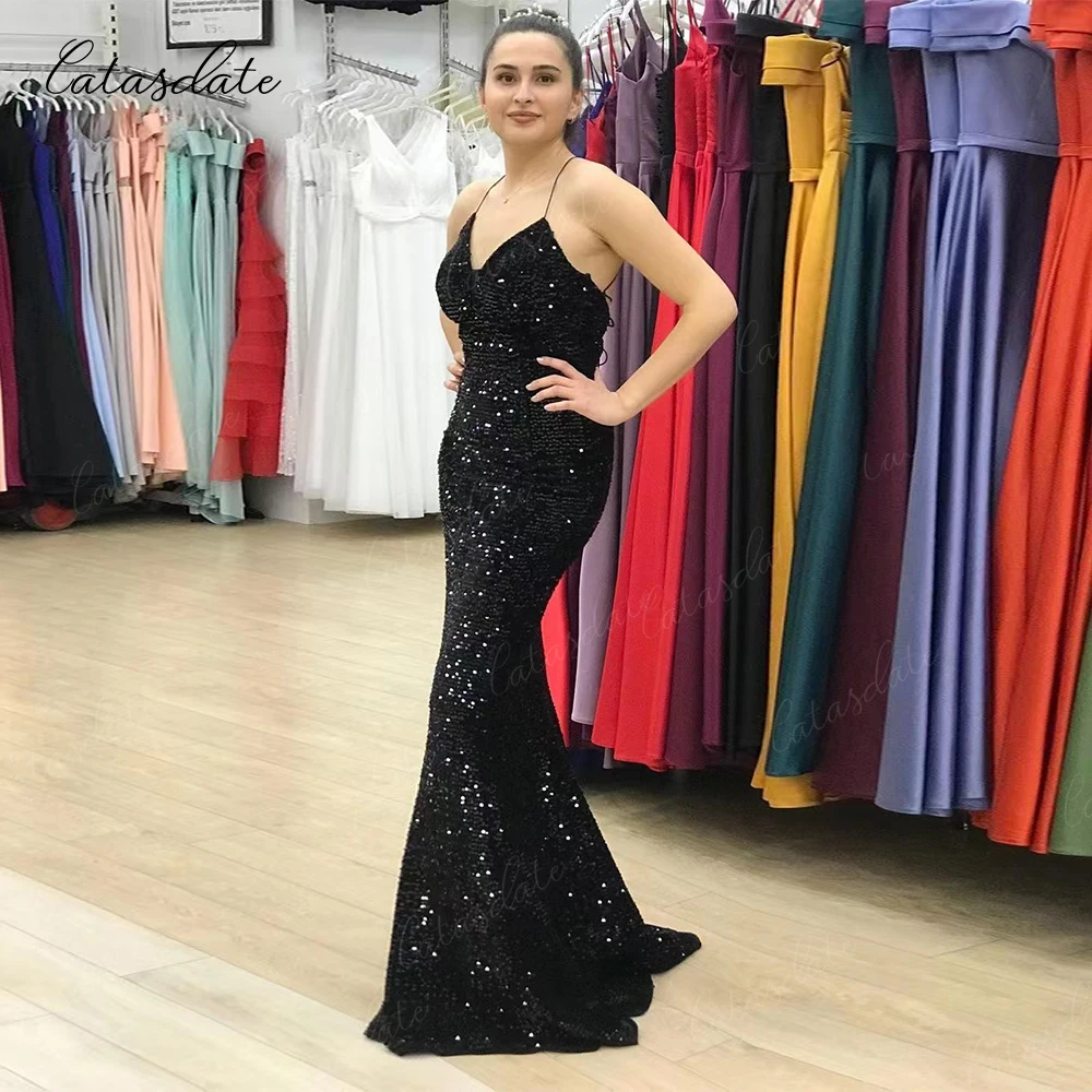 Catasdate Mermaid Evening Party Dress vestidos para mujer gala Sequins Prom Dress 2024 Shiny Engagement Dresses Formal Occasion