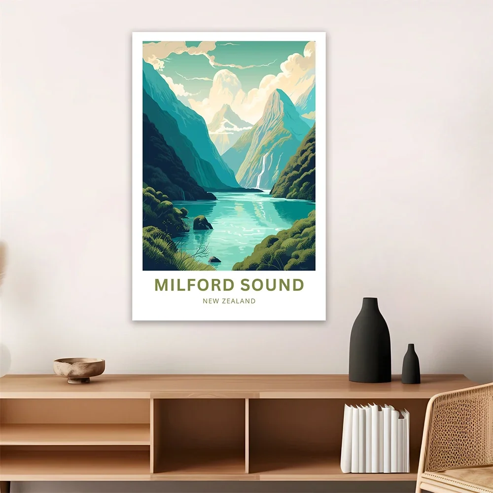 1pc frameless Canvas Painting Mendenhall Glacier Print Poster Alaska Travel Poster Minimalist Wall Art Canvas Painting Milford S