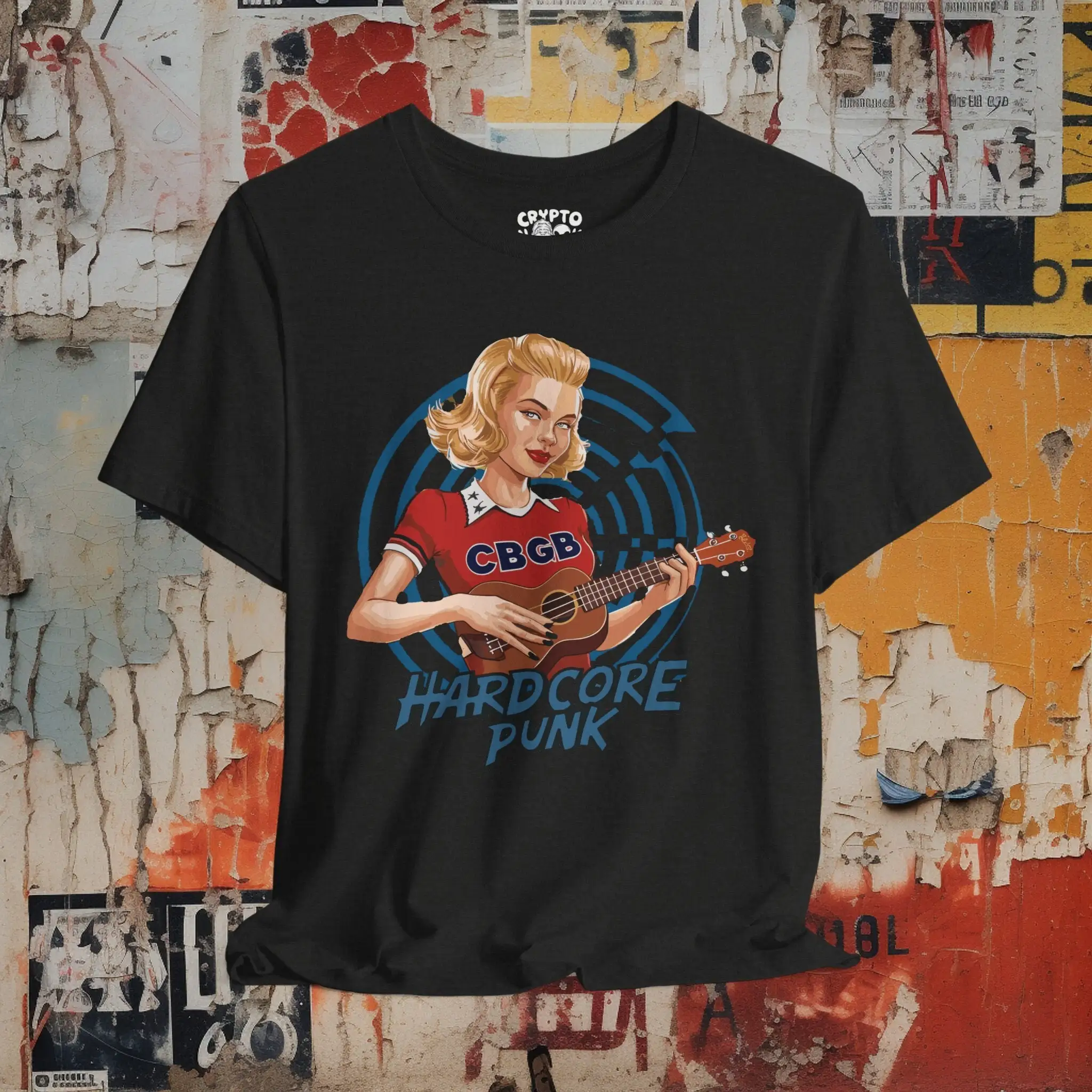 Vintage Hardcore Punk Ukelele Cbgb Girl T Shirt Bella Canvas