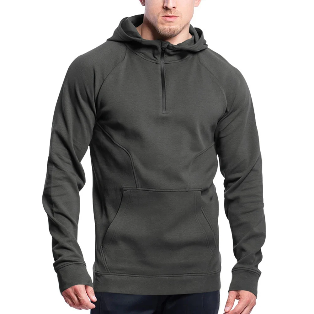 Wearable Fashion Men's Hooded Sweatshirt in Soft Furry Fabric with Convenient Pocket Design for Autumn/Winter Style