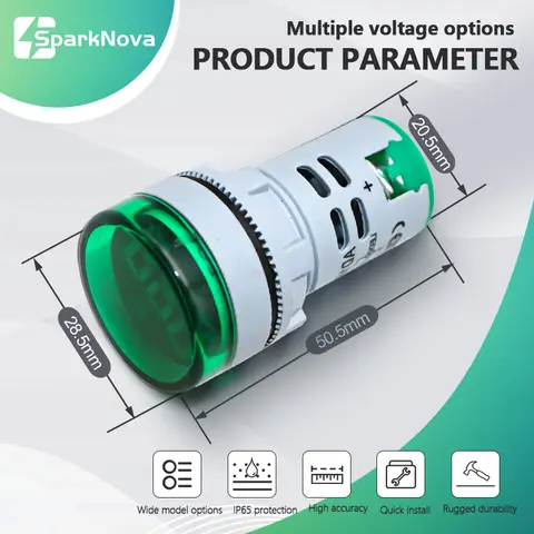 AC 20-500V 1-100A 전기 테스트를 위한 Hz 주파수 테스터 전압계 전류계가 있는 미니 디지털 LED 전압 전류 측정기