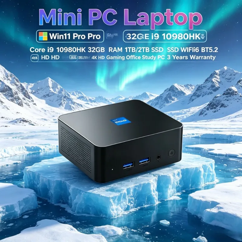 Powerful Mini Laptop Win11 Pro, Core i9 10980HK, 32GB RAM, 1TB/2TB SSD, WiFi6 BT5.2, 4K HD, Gaming Office Study, 3Y Warranty