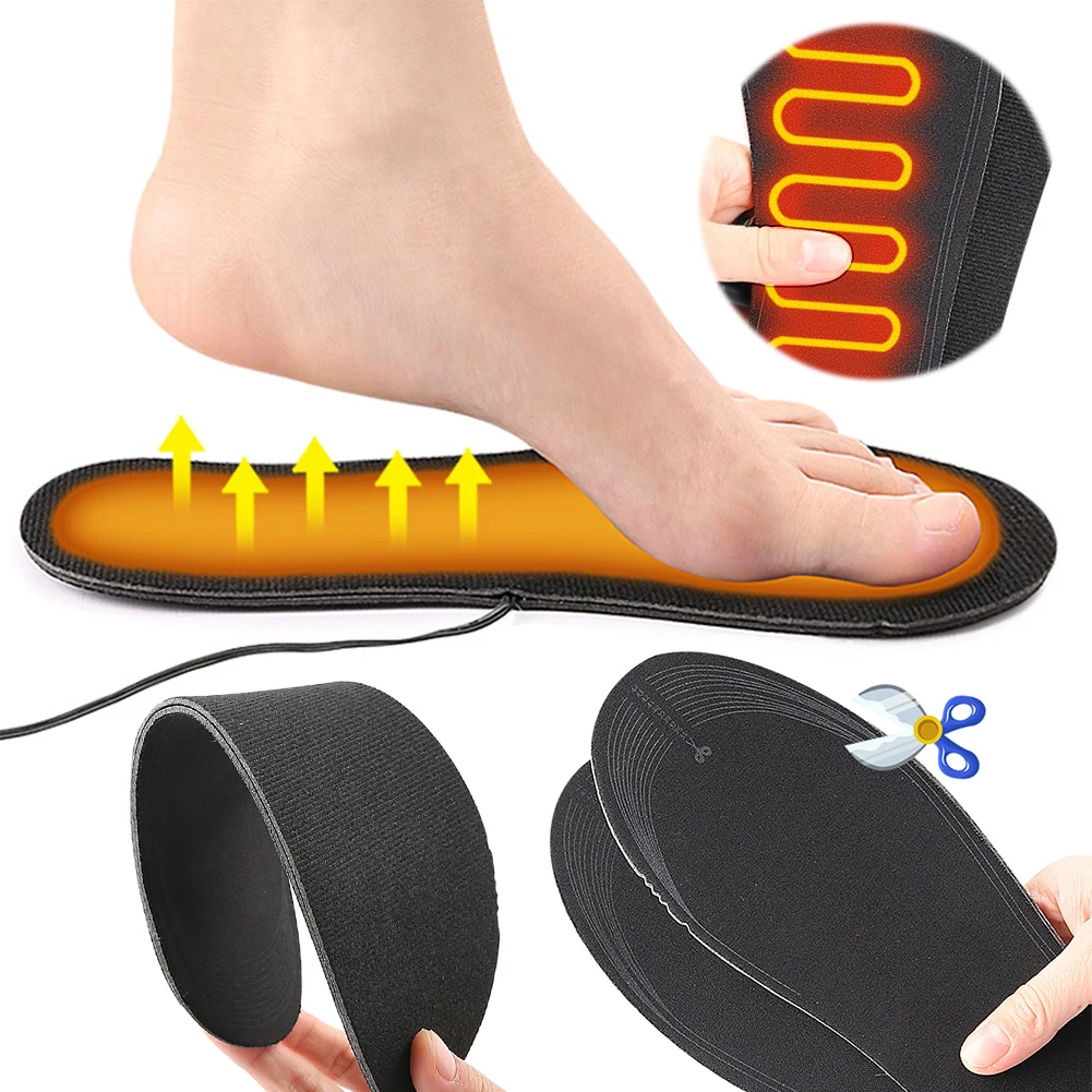 USB Heated Shoe Insoles Electric Heated Shoes Pad Cuttable Electric Heated Insoles Washable for Winter Camping Fishing