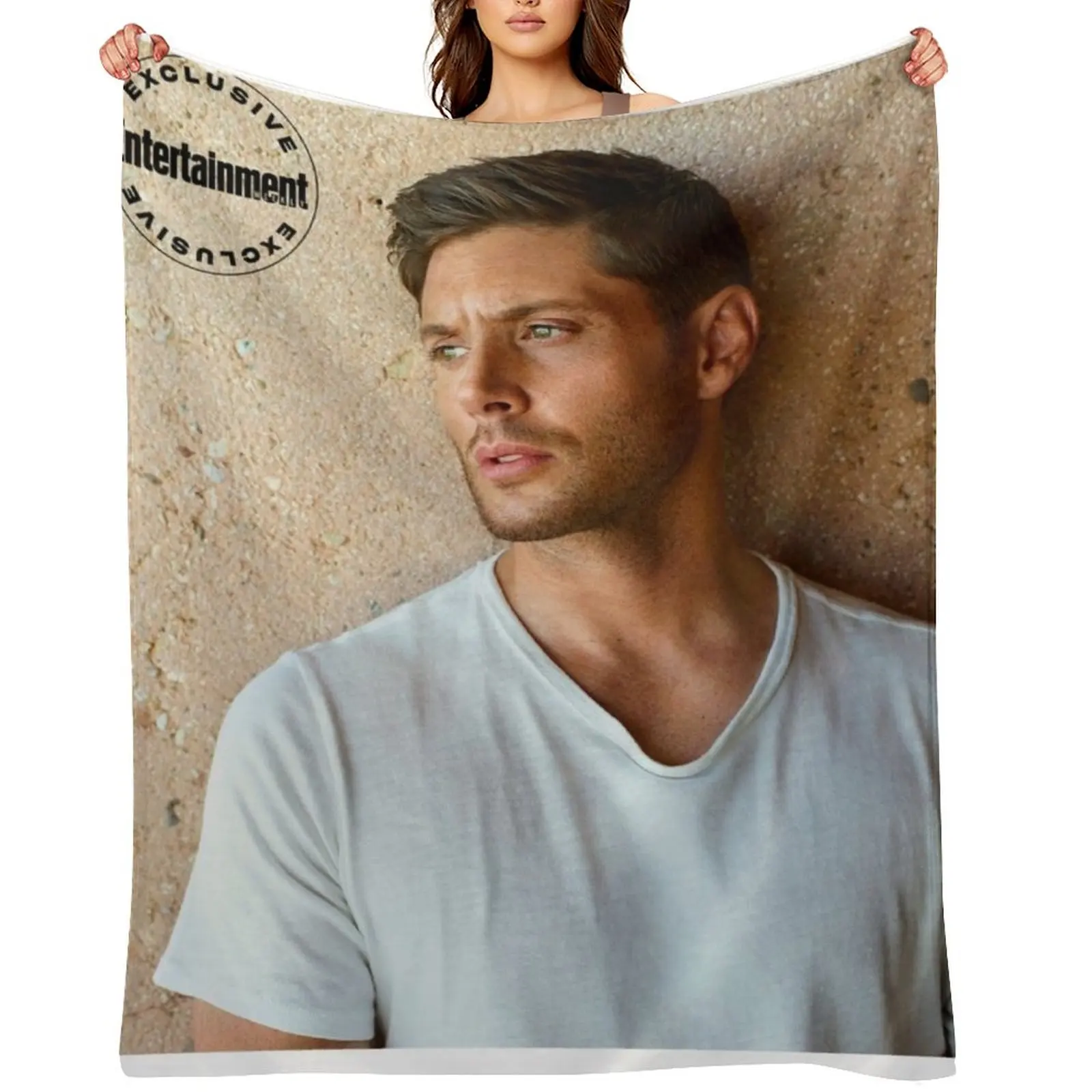 

Jensen Ackles Throw Blanket Bed linens Decorative Sofa Plush Blankets