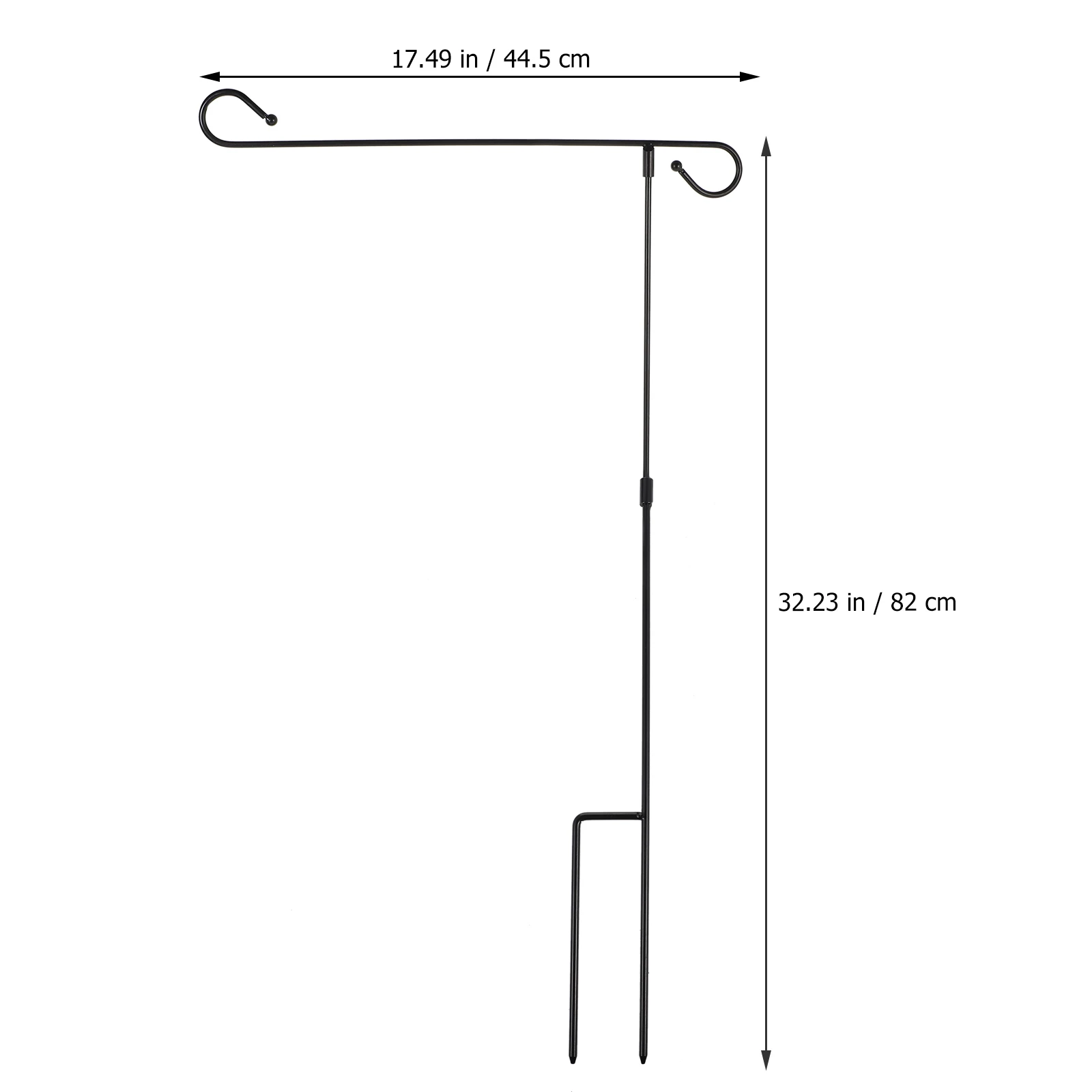 

Garden Banner Stand Flag Pole Christmas Decor Outdoor Lawn Rack Decorations Black