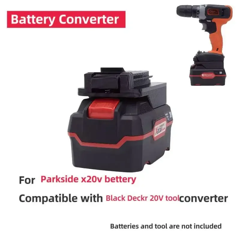 Batteries Adaptor Converter For Lidl Parkside x20v Team  Lithium  Converter to Black Deckr 20V Brushless Tools(without battery)