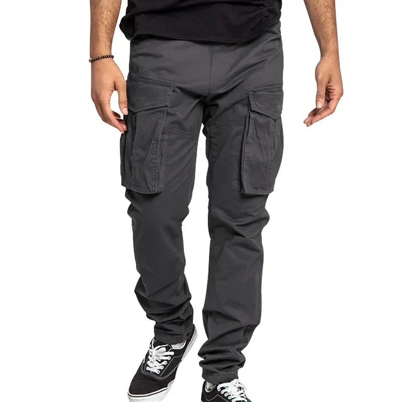 

Spring Summer Men's Classic Cargo Pants Plus Size Solid Color Multiple Pockets Casual Jogger Trousers Male Outdoor Hiking Pants