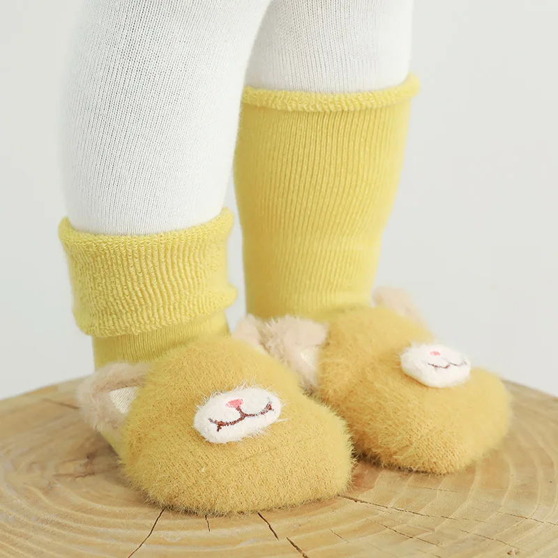 

Autumn and winter combed cotton thickened baby floor socks children's three-dimensional cartoon animals skid-proof baby socks