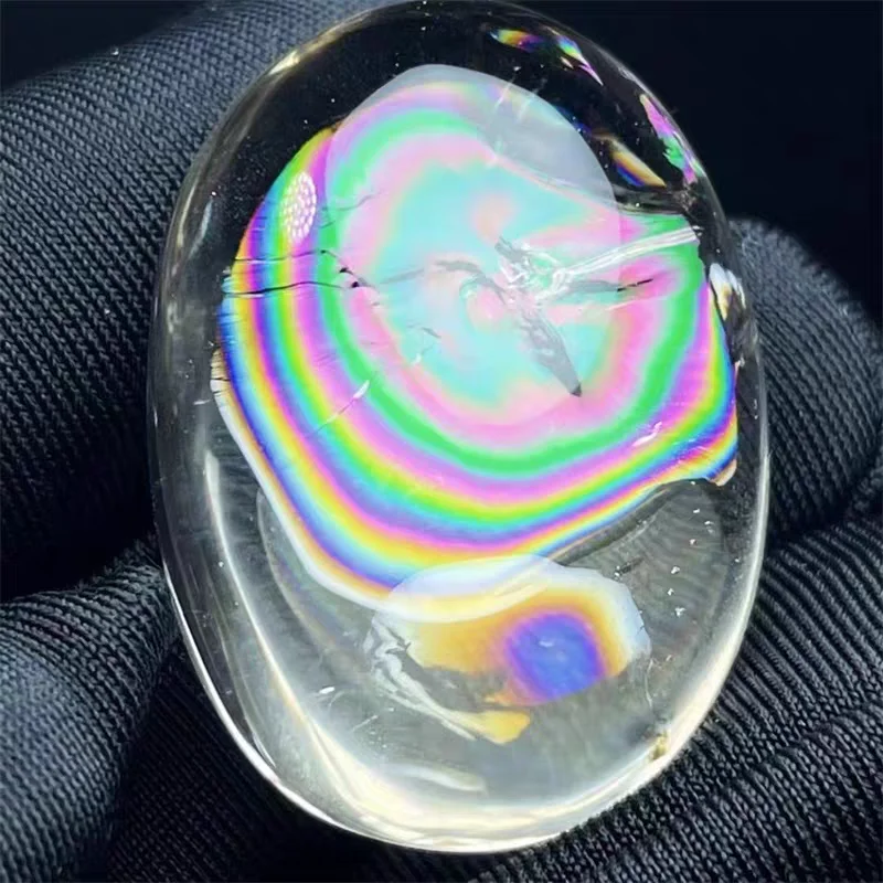 

Natural White Amethyst Quartz Rainbow Pendant 33x25x15mm White Quartz Jewelry Water Drop Women Men Necklace Brazil AAAAAA