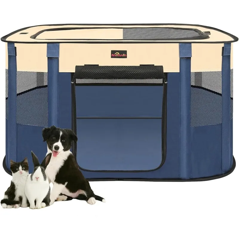 

Dog Playpen, Pet Playpen, Foldable Kitten cage Puppy Play Pen, Portable Dog Kennel Tent Crate, Indoor Outdoor Tra el Camping Use