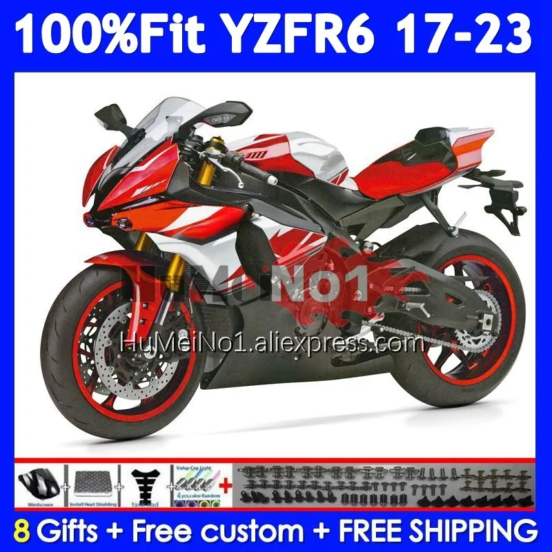 Body For YAMAHA YZF R6 YZF600 YZFR6 17 18 19 20 21 22 23 360No.3 YZF-R6 Metal red 2017 2018 2019 2020 2021 2022 2023 Fairing