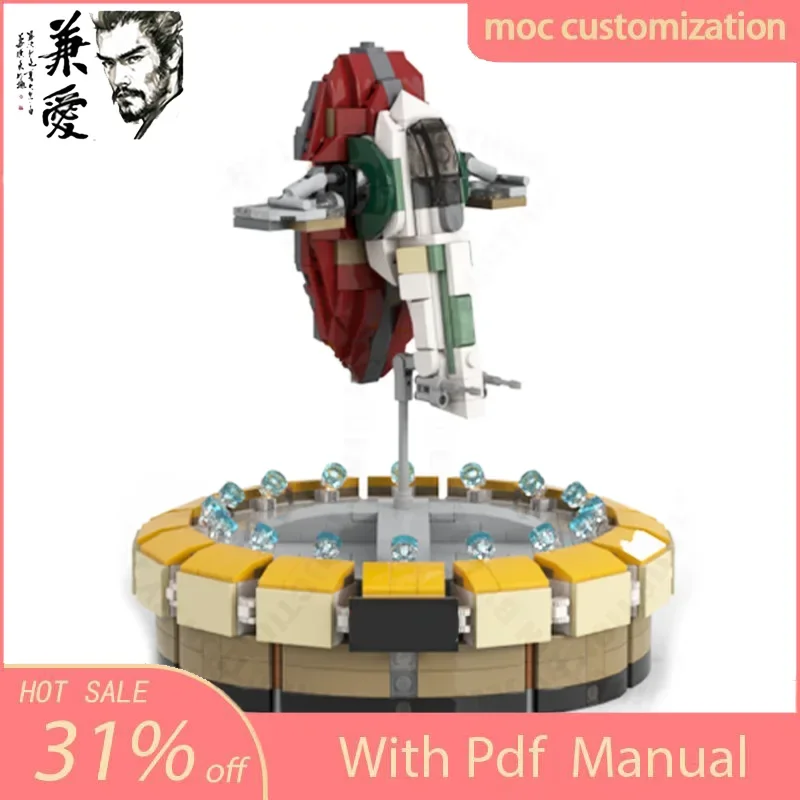 698PCSMOCstarbattle Series-Micro Size Slave One with Landing Pod (BESPIN) Spaceship Building Blocks, Birthday Gifts, Toys