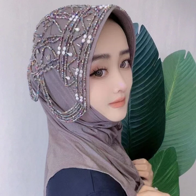 Hijab musulmán para mujer, pañuelo de gasa de lujo, oración de Malasia, Kufi, Islam, Arabia Saudita, Pakistán, envío gratuito, nuevo