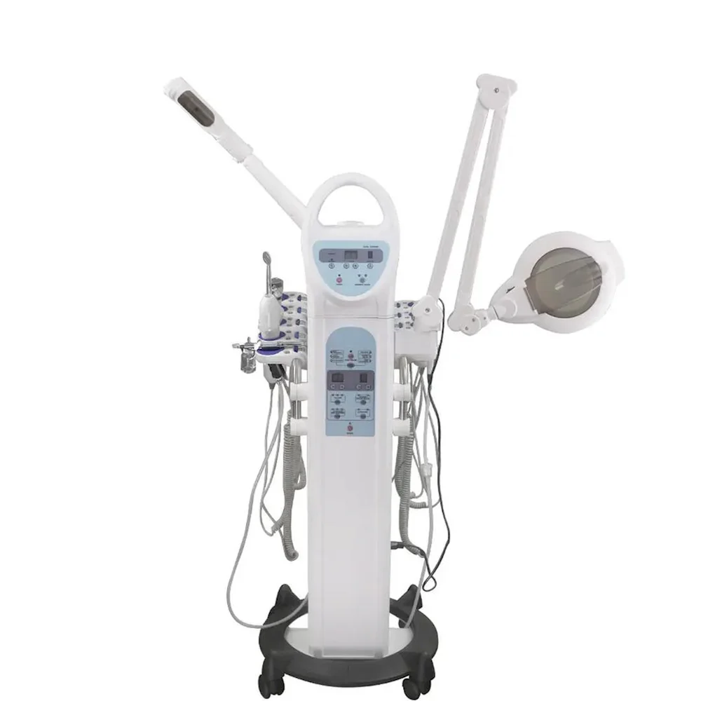 Ozone Facial Vaporizer Steamer with Ultrasound Skin Tightening Galvanic Face Lift Microdermabrasion Machine for Beauty Therapy