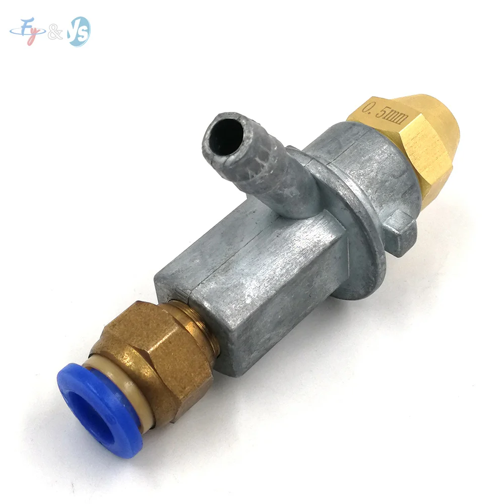 Oil Mist Nozzle  Siphone Full cone Oil Injector Brass Nozzle with Aluminum Base Siphon Air Atomizing Nozzle