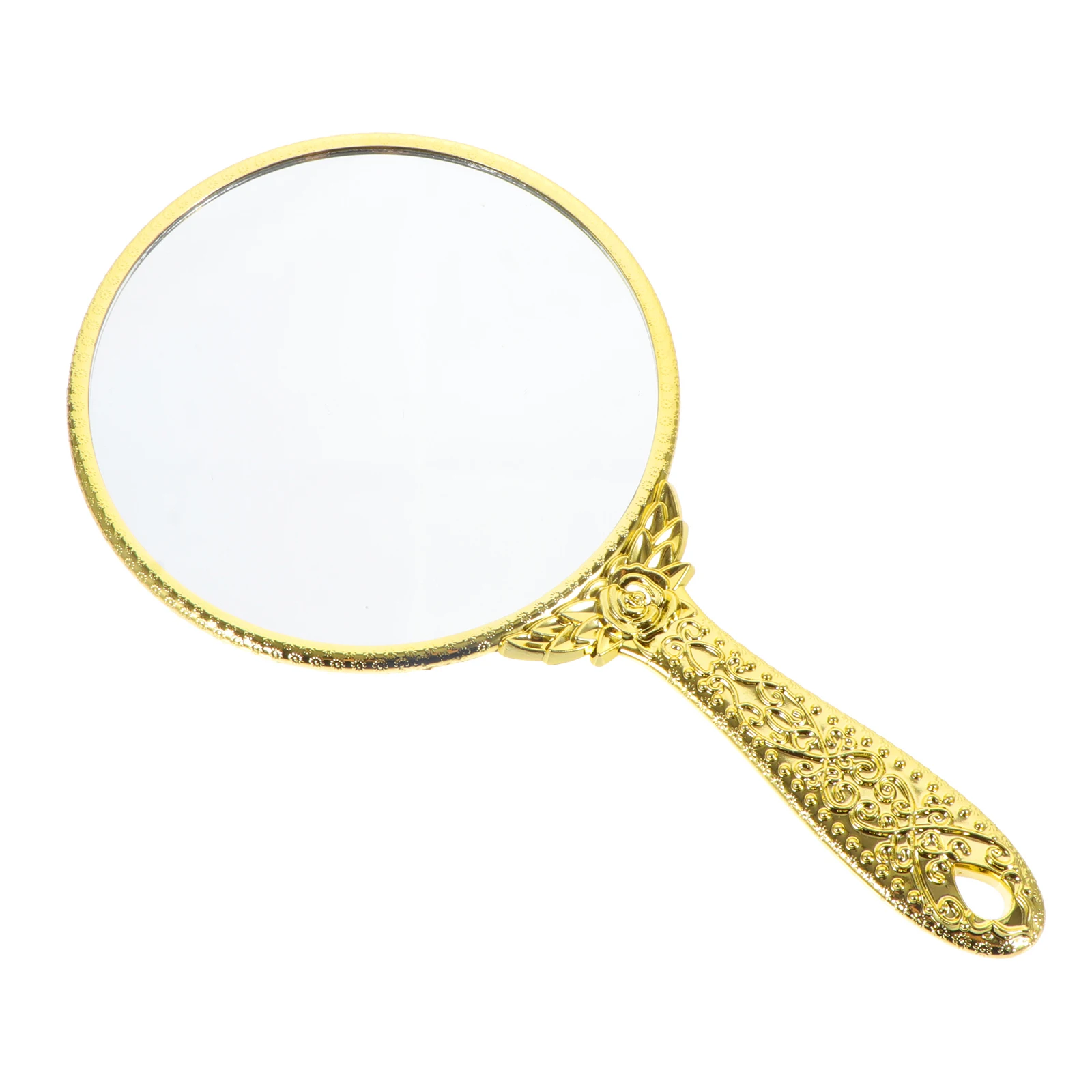 

Held Rose Handle Mirror Faltbarer Painting Reisespiegel Handheld Golden Barock Handspiegel Silber Man