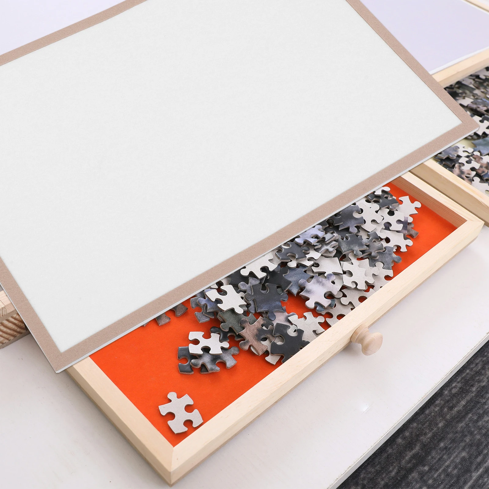 

Puzzle Mat 1000 Pieces Foldable with Frame Nonslip Design Easy Storage Portable Tabletop Floor Display Board