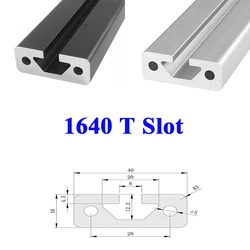 1PC 1640 telaio di estrusione di profilo in alluminio Standard europeo 1640 T Slot binario lineare anodizzato per stampante 3D CNC personalizzabile