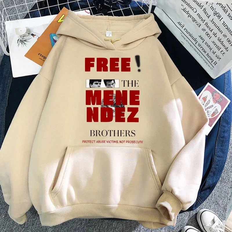 Nicholas Chavez Menendez Brothers Graphic Hoodies Long Sleeve Winter Hooded Sweatshirts Funny Cartoon Graphic Printing Pullovers