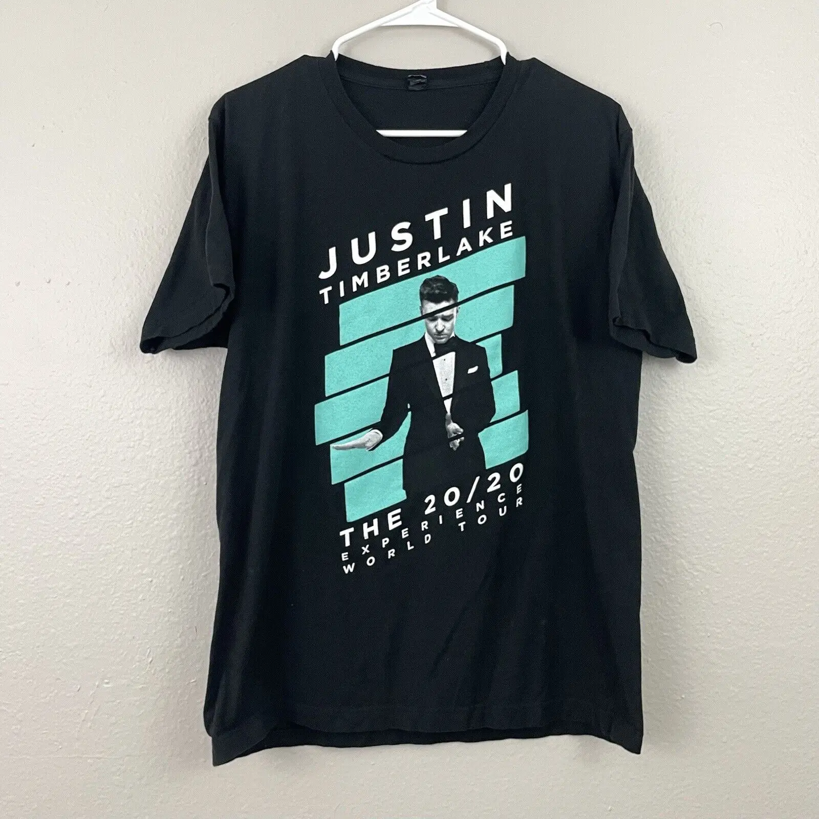 Justin Timberlake The 20/20 Experience World Tour Black Cotton Shirt Mens Large