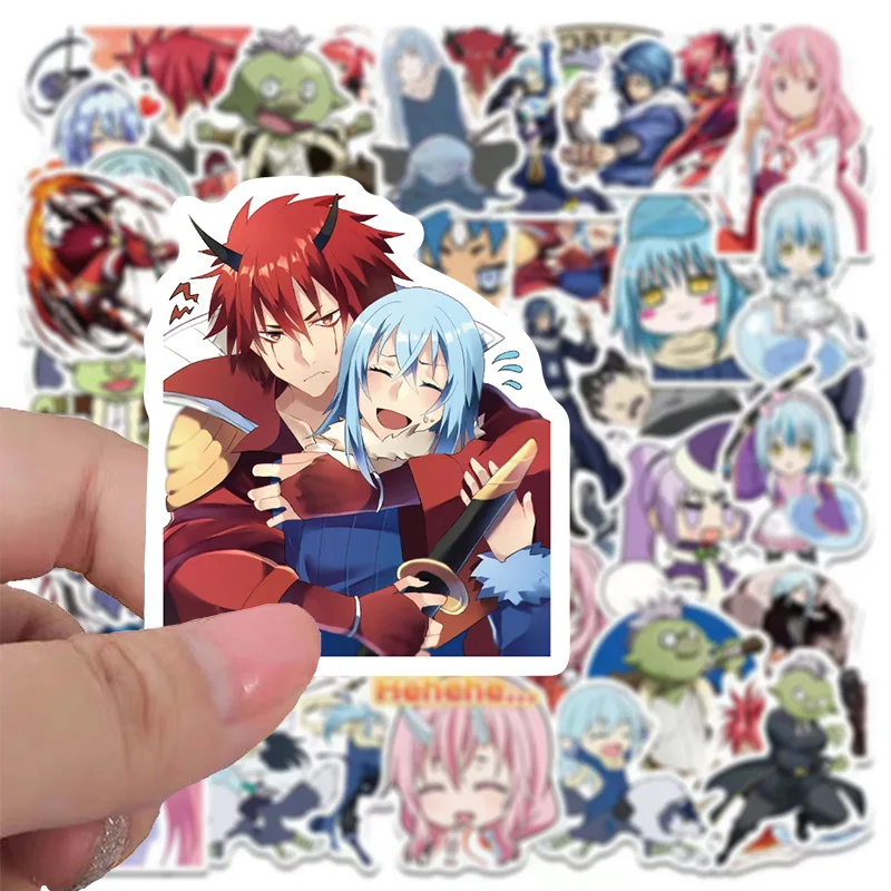 50pcs That Time I Got Reincarnated as a Slime Sticker Cartoon Mobile Phone Bottle Notebook Waterproof Decorative Stickers