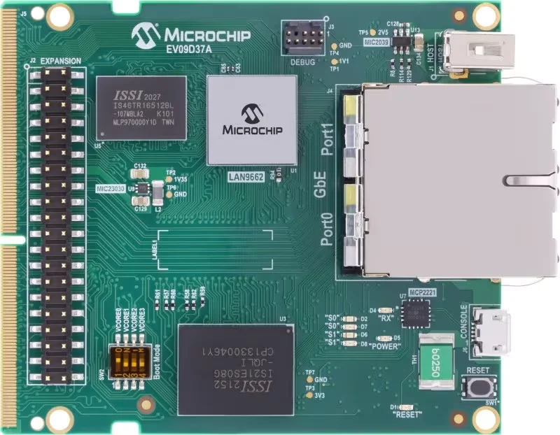 

Microchip Technology EV09D37A Memory IC Development Tools EVB-LAN9662 LAN9662 TSN Switch Evaluation Board