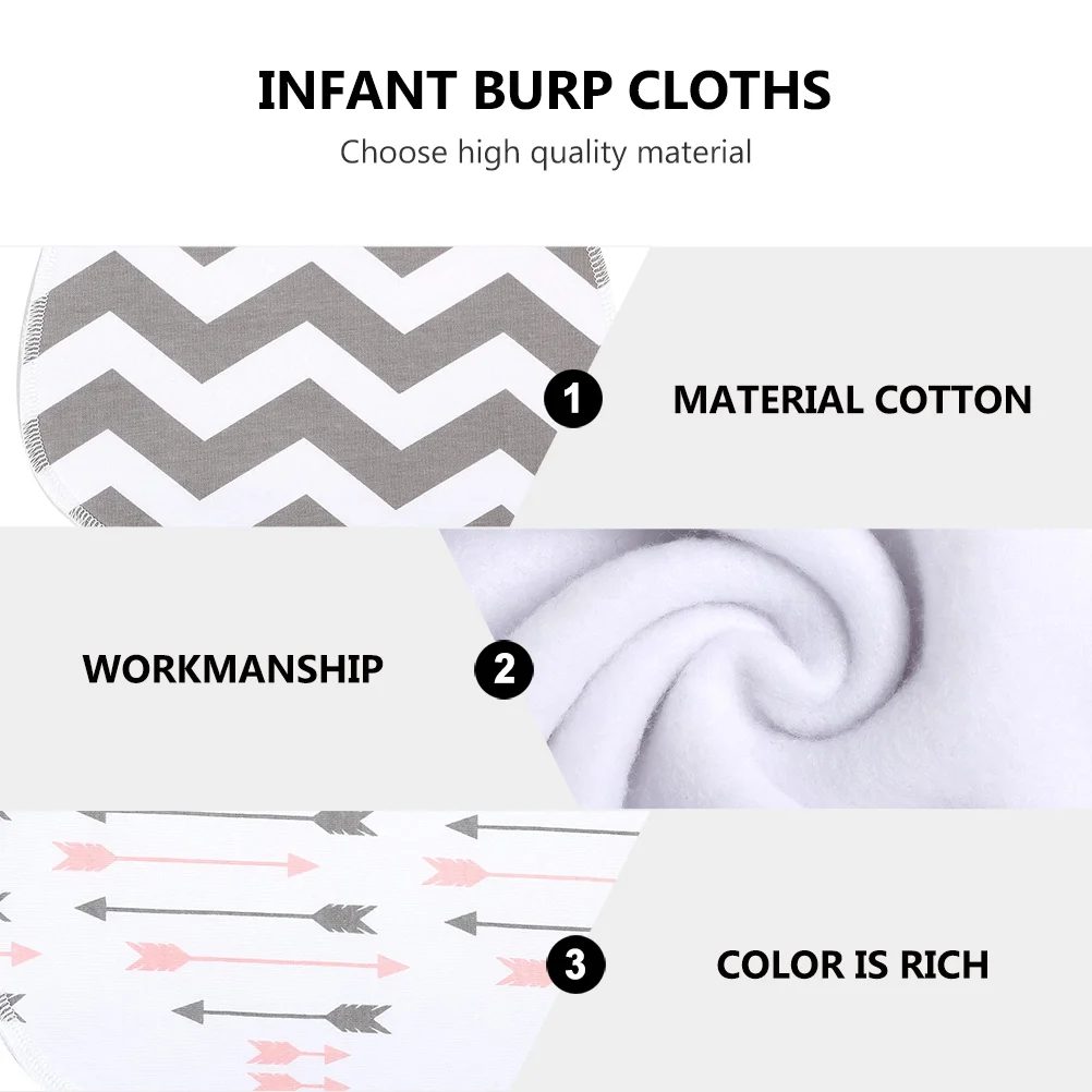 

4 pcs Cotton Baby Saliva Towel Sweat Absorbent Durable Infant Burping Cloth For Newborn Kindergarten Exercise Printing Burp
