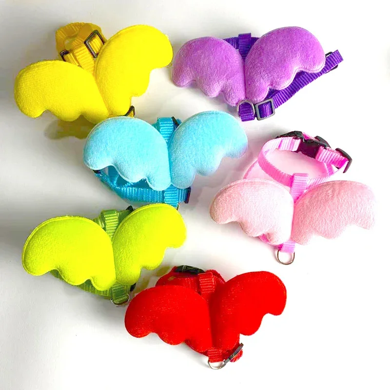 Cute Angel\'s Wings dog Cat Harness with Leash Adjustable Collar Nylon Rope for Cat Puppy Dog Pig Small Pet Animal Accessories