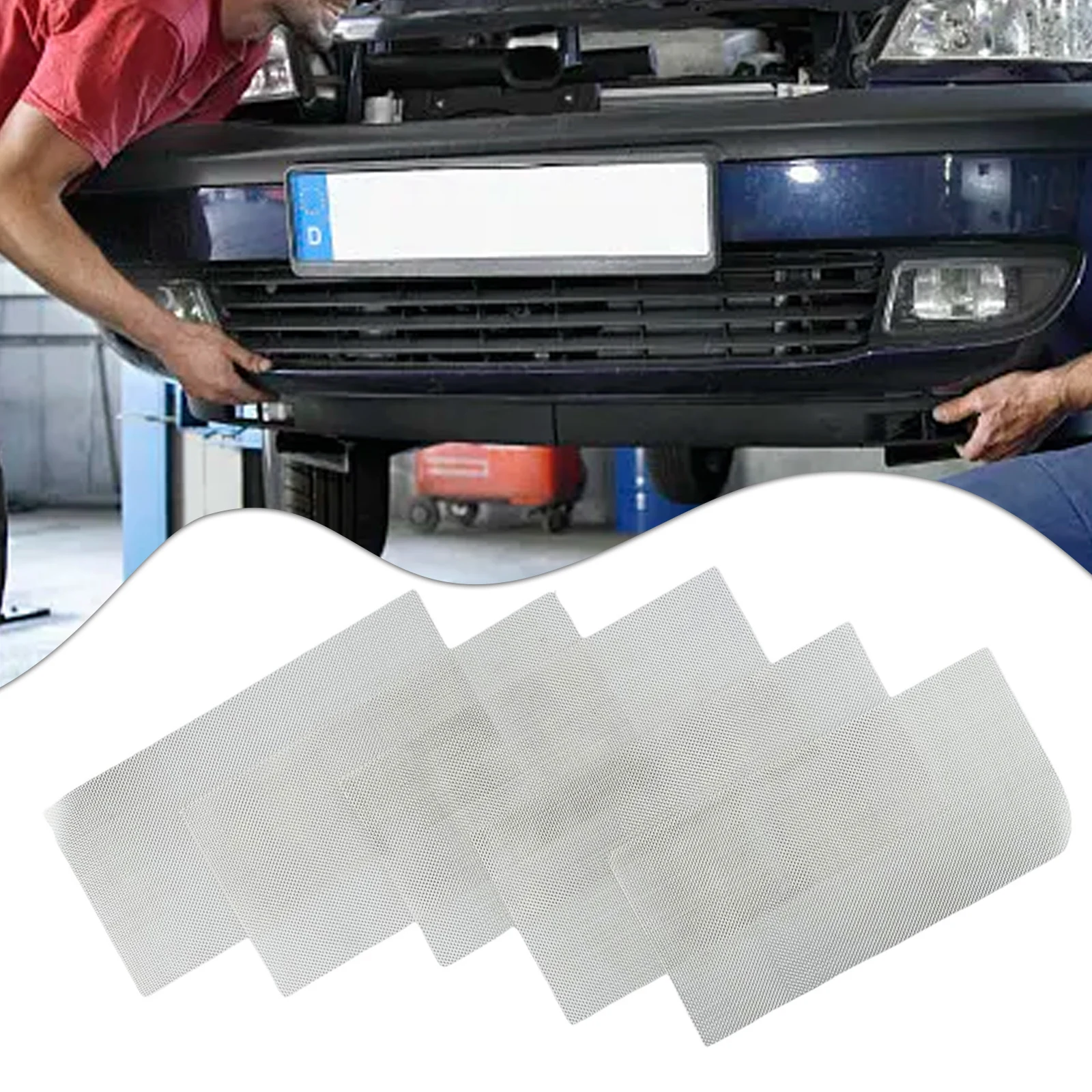 Car Bumper Repair Nets Repair Body Crack Damages Easy Installation Holes Hood Vents Stainless Steel Long Lasting