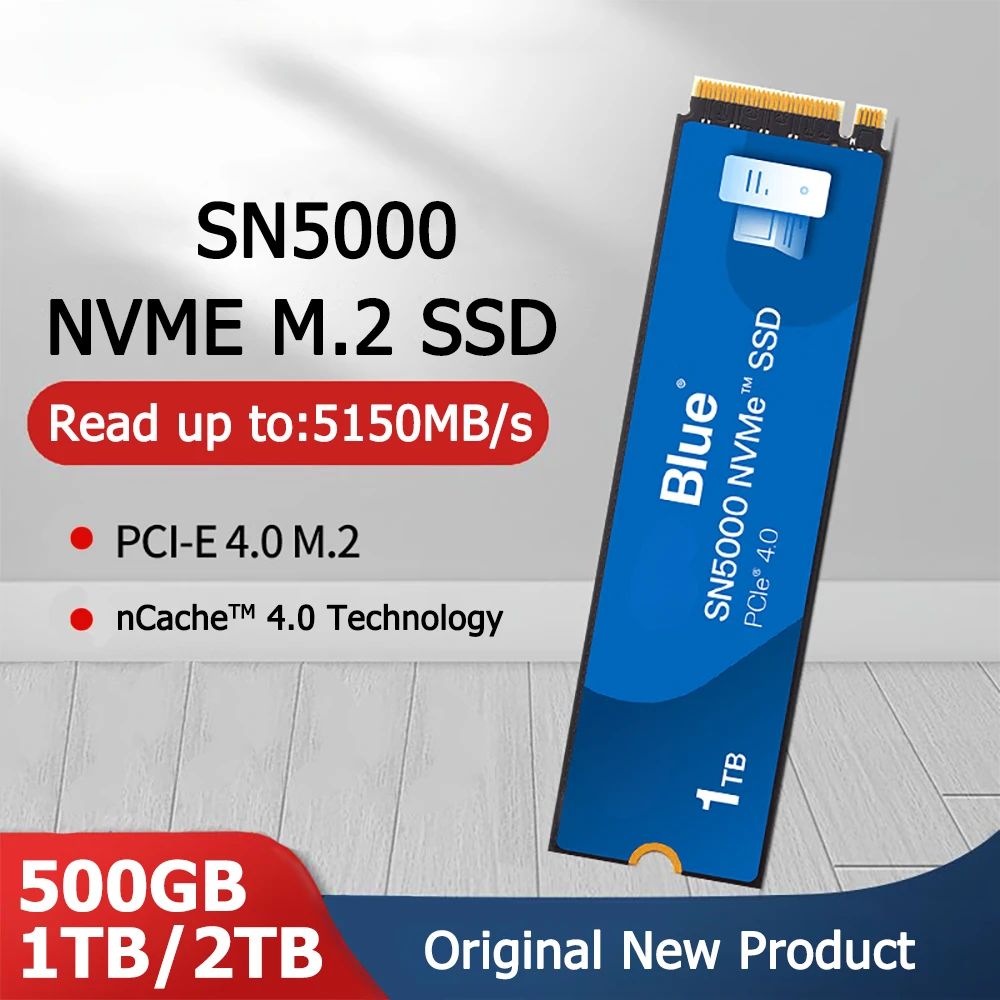 

2025 Blue SN5000 500GB 1TB 2TB NVMe Internal Solid State Drive SSD - PCIe Gen 4.0, M.2 2280, Up to 5,150 MB/s