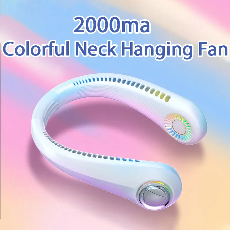 

Portable Neck Fan Electric Wireless FAN USB Rechargeable Mini ventilador cooling Bladeless Mute Neckband Fan for Sports