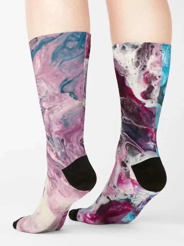Paint Pouring Artwork Socks Lots anti-slip japanese fashion soccer anti-slip Man Socks Women's