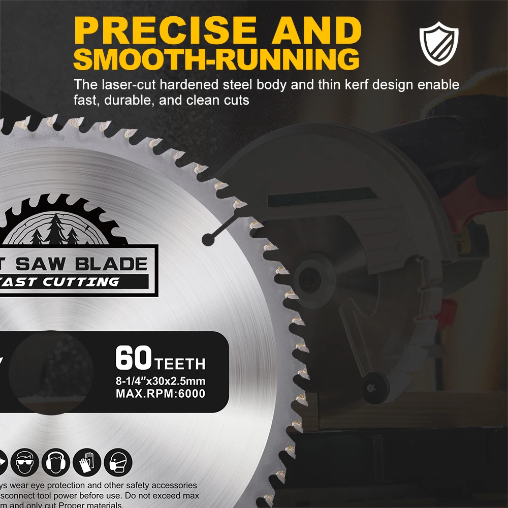XCAN 1pc 210mm Circular Saw Blade 8-1/4 inch Carbide Tipped Blade 30T Wood Cutting Disc 30mm Arbor TCT Saw Blade For Wood