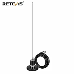 Retevis mr200 antena do carro com base de montagem magnética nmo conector vhf uhf banda dupla 144/430mhz SL16-J para 4m cabo coaxial para rt95