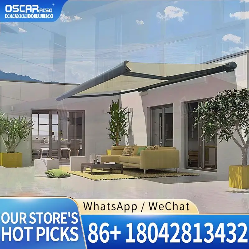 Motorized Retractable Waterproof Fold Outdoor Canopy For Patio Window French Usage Retractable Awning