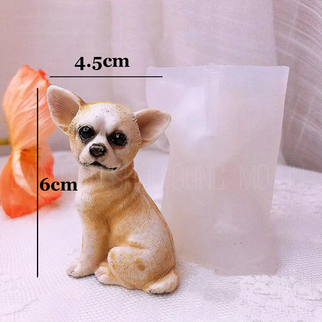 Creative Puppy Silicone Resin Molds Candle Molds for Candle Making Chihuahua Dogge Epoxy Resin Silicone Mold for Home Decoration