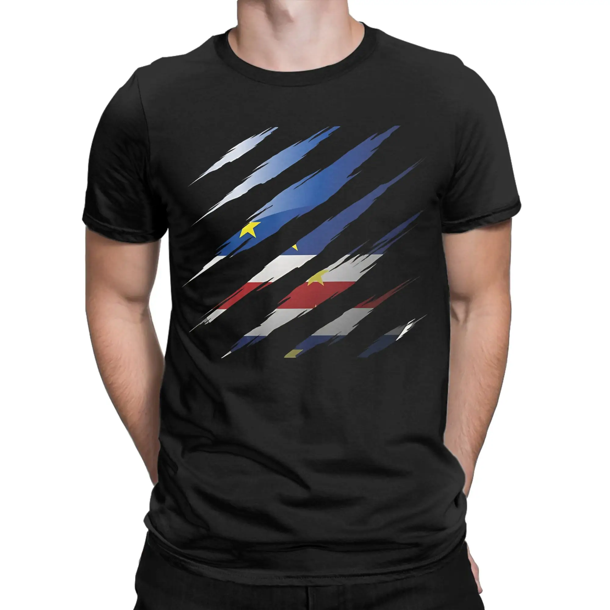 Casual T Shirt Summer Cabo Verde My Country Claw Nail  Popular T Shirts  Cotton Tshirt for Men Y2K Fun Short Sleeve Top Tees