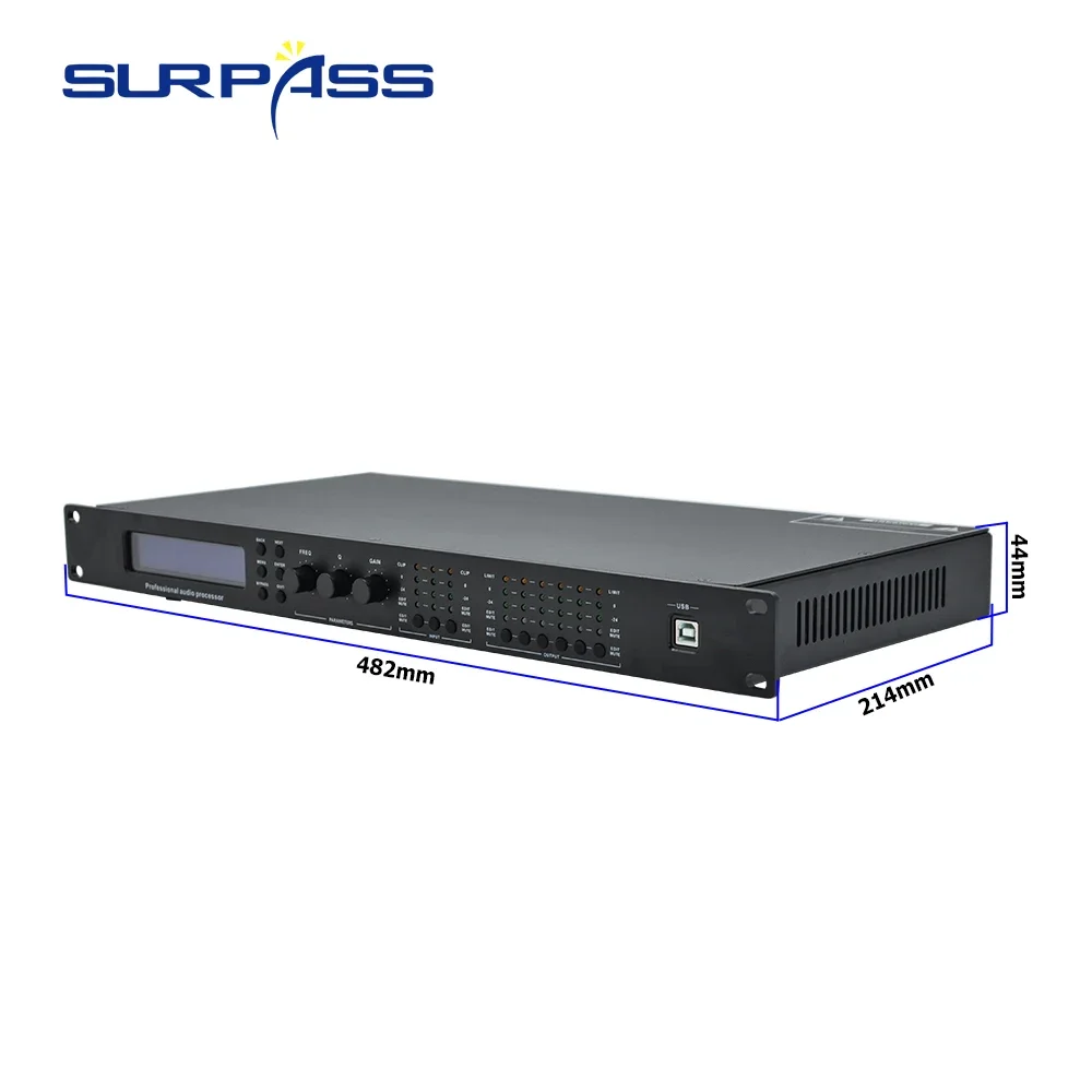 معالج صوت احترافي 3 مدخلات و6 مخرجات مع نظام إدارة مكبر الصوت الكامل FIR Dynamic EQ لسوبر ماركت الفندق المدرسية