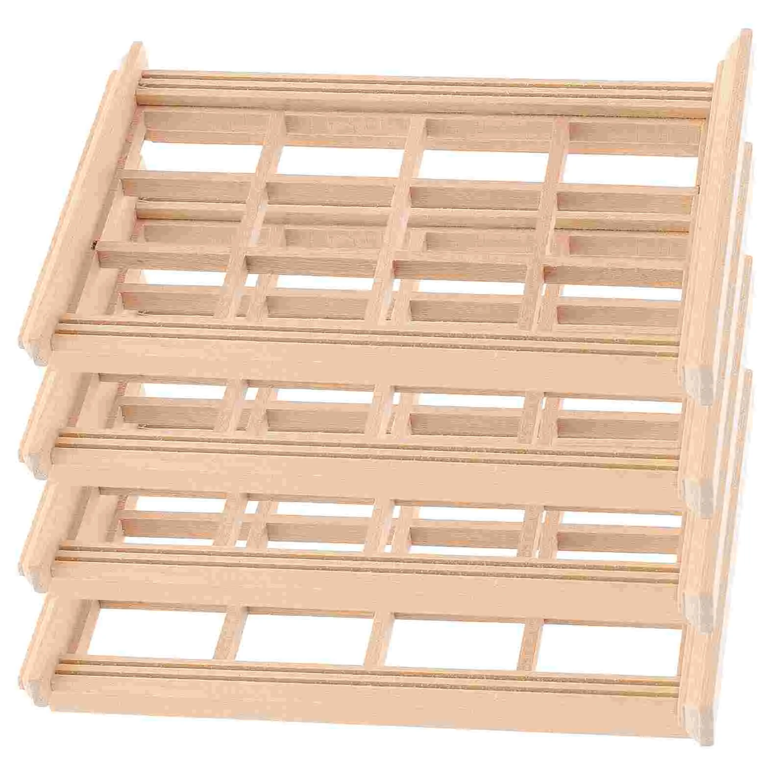 4 Uds. Ventana para casa de muñecas pequeño Mini contenedor de madera sin color muebles en miniatura accesorios juguetes para niños modelo niño