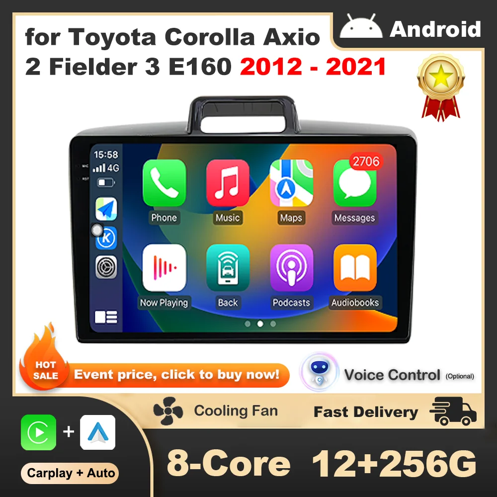 

for Toyota Corolla Axio 2 Fielder 3 E160 2012 - 2021 Split Screen Car Radio Video Multimedia Player Wireless Carplay Autoradio