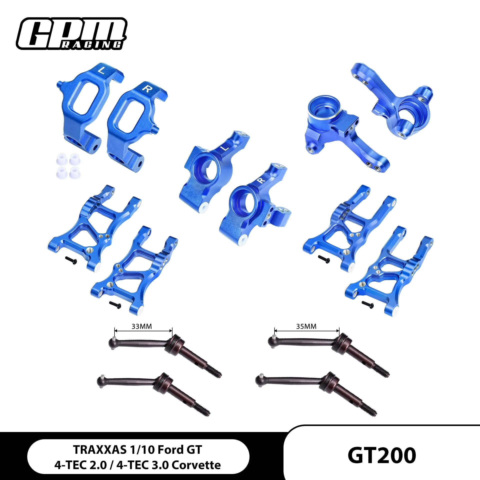 

TRAXXAS 1/10 FORD GT4-TEC 2.0 aluminum steering cup+C-seat+rear cup+lower arm+universal joint