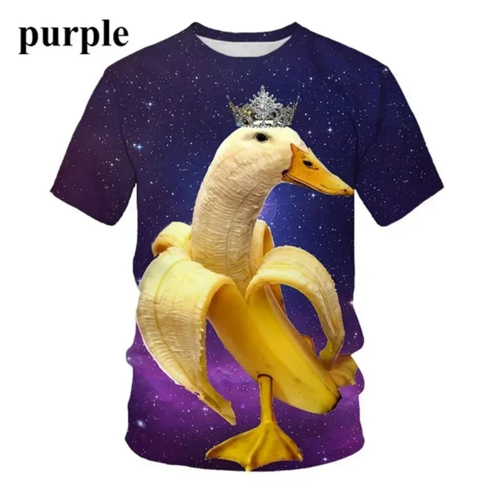 

Забавная летняя футболка с круглым вырезом, модная повседневная футболка с коротким рукавом, новый дизайн, мужская крутая футболка с 3D принтом банана, одежда унисекс