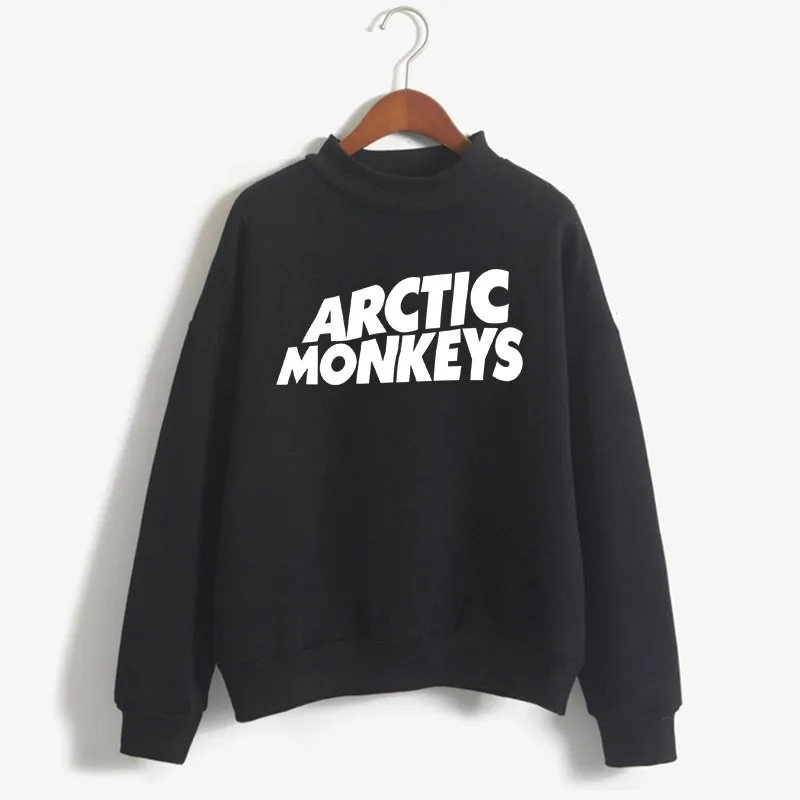 

ARCTIC MONKEYS Print Woman Sweatshirt Sweet Korean O-neck Knitted Pullover Thick Autumn Winter Candy Color Loose Girl Clothes