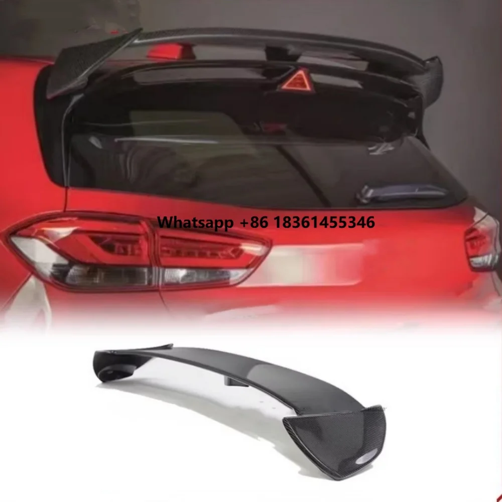 

For I30N convert Carbon fiber Roof Wing Tail Wing Rear Spoiler Car Accessories