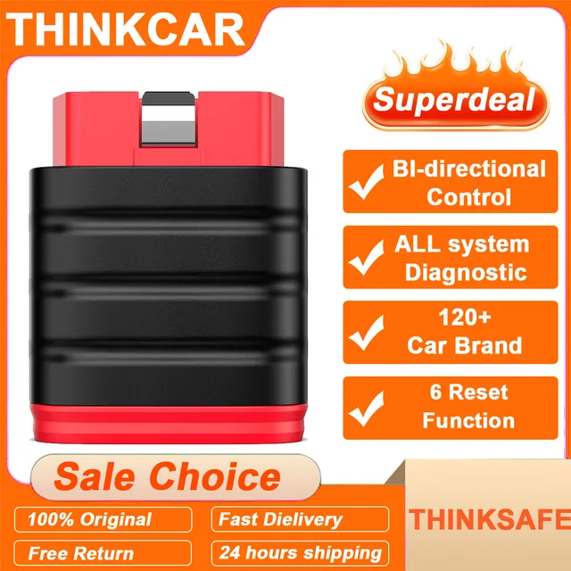 2026 Thinkcar Thinksafe OBD2 Bluetooth Skaner Kodów Błędów Samochodowy Dwukierunkowy Diagnostyk Wszystkich Systemów 6 Funkcji Reset OBD 2 Narzędzia Diagnostyczne Samochodowe